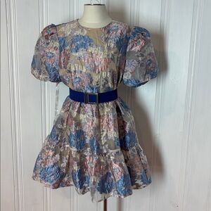 🌸 NWT Eliatt Floral Jacquard Babydoll Dress – XL 🌸